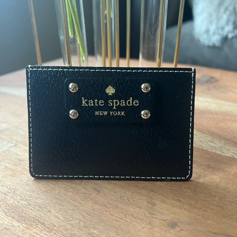 Kate Spade Black Card Holder with Gold Details